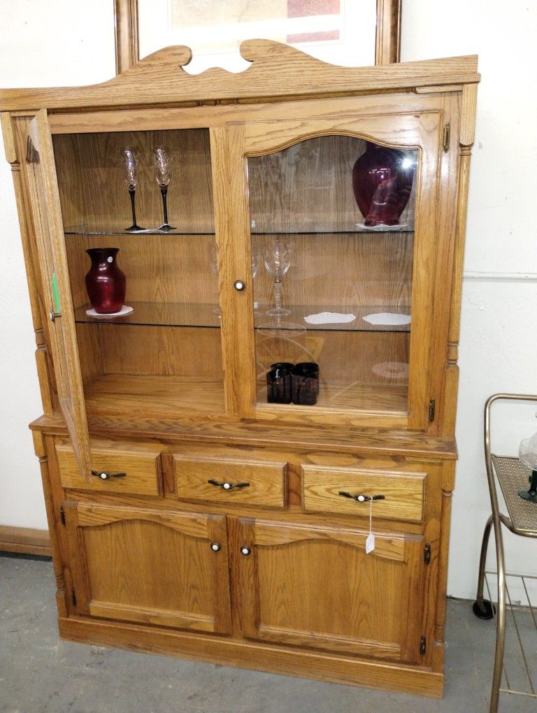 Hand Crafted Solid Oak Hutch