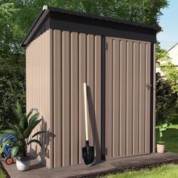 5' x 3' Outdoor Storage Shed, Small Metal Shed (16.6 Sq.Ft Land) with Design of Lockable Door