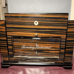 Rare Tommy Bahama Mahogany Zebra Wood Humidor