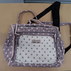 Betsey Johnson Purple and white polka dot diaper bag