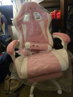 Pink and White Gaming Chair
