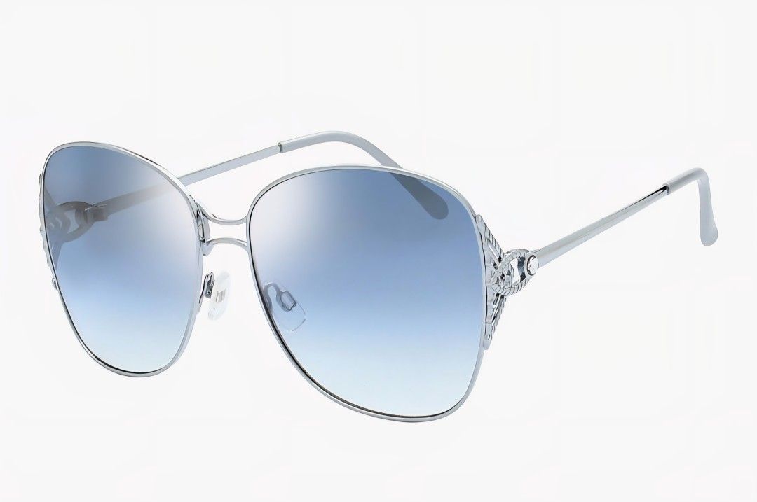 Blue Sunglasses With Silver Frames