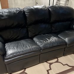 Genuine Leather Reclining Sofa 