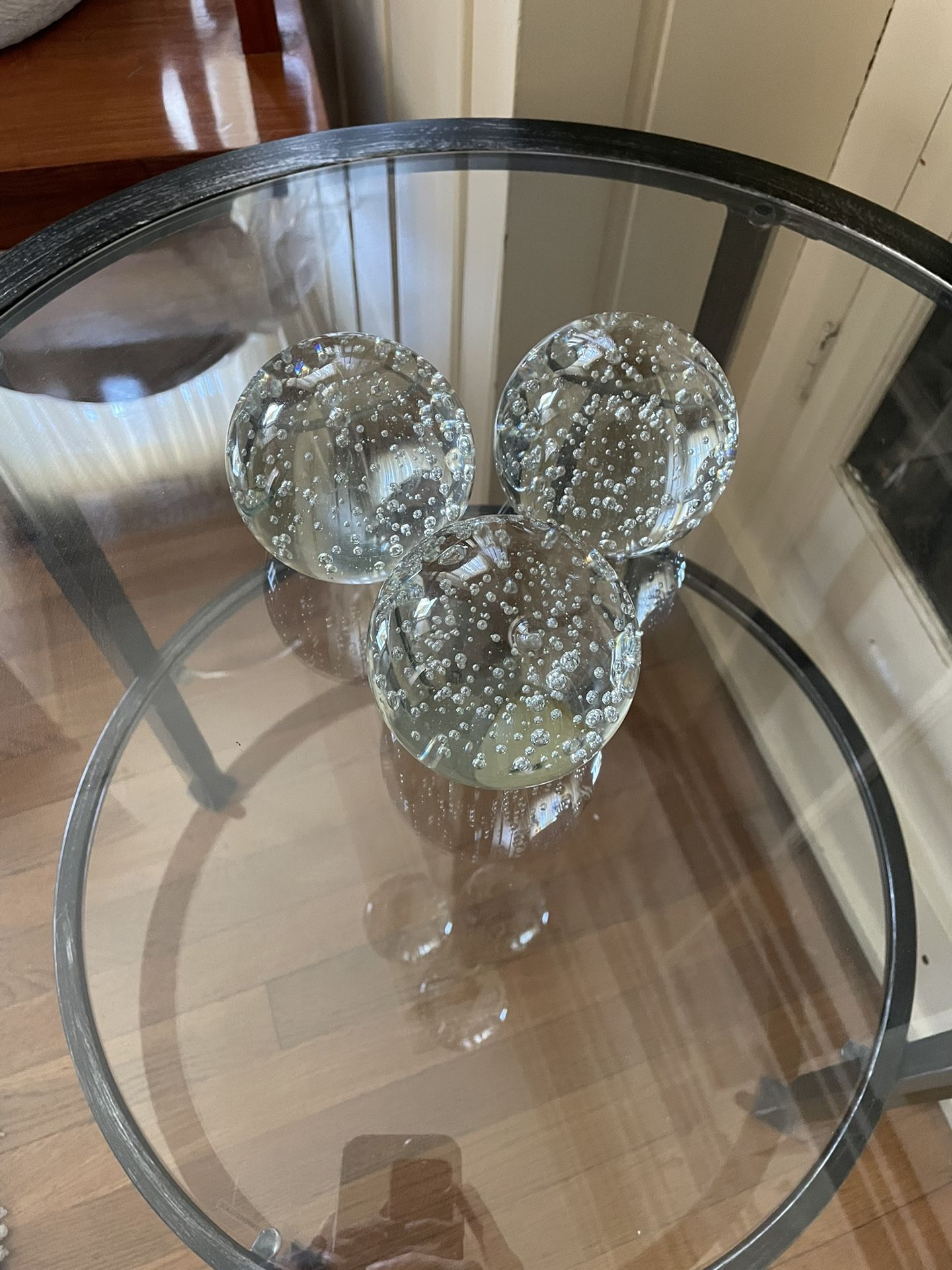 Ikea Clear Glass Ball Sphere Bubble Paperweight 3.5"