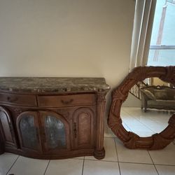 Granite Tabletop Unit And Large Mirror 
