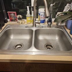 Kitchen Double Sink With Kohler Faucet