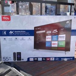 55 “ TCL Roku Smart 4K LED HDR TV