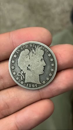 Rare 1897 silver barber half dollar