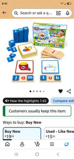 Wooden Reading Blocks Kids Learning Set