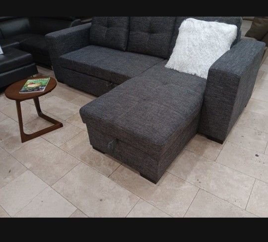 *Perfect For Spare Rooms!!!*---Monaco Fabric Sleeper Sofa W/Adjustable Chaise---Delivery And Financing Available🫡