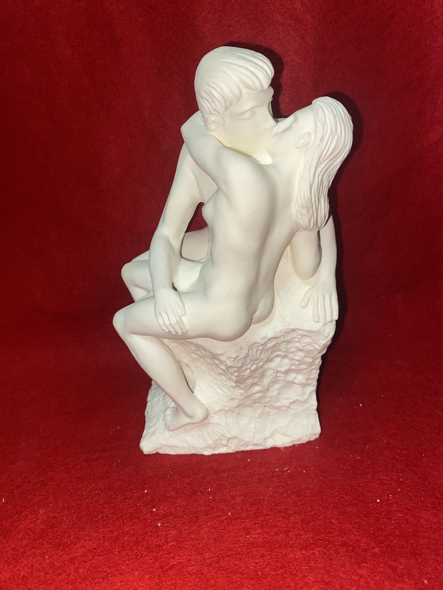 7 Inch Alabaster Greek Couple In Love Statue Imported From Greece