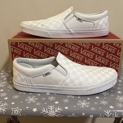 White Checkered Vans