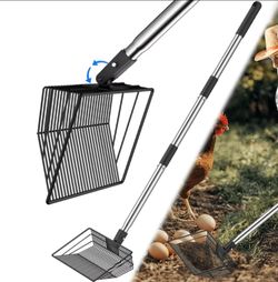 41 Inch Chicken Poop Scooper Sifter Shovel Adjustable NIB