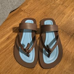 Coffee Tie Flat Sandal