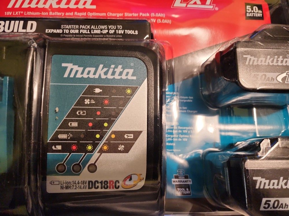 Makita Charger, 2 5.0Ah Battery, Bag00am