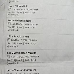 Lakers Tickets ALL Games Season Ticket Holder 