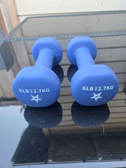 (2) 6 lbs dumbbells neoprene
