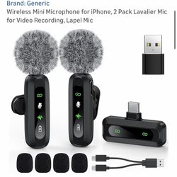 Generic Wireless Mini Lavalier Microphone 2 Pack for iPhone