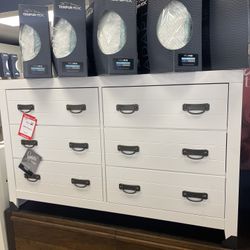 White Dresser 6 Drawers