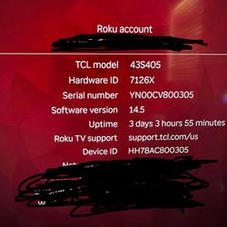 TCL Roku Smart TV 43” - Read Desc