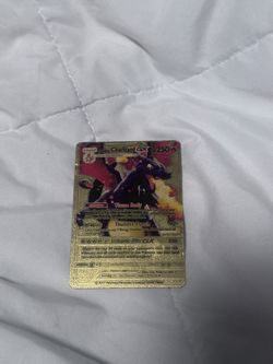Pokemon Fan Art Shining Charizard GX - 250HP Textured Gold Foil Card