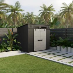 SUNCAST MODERNIST 8FT X 7FT DUAL BARN DOOR STORAGE SHED