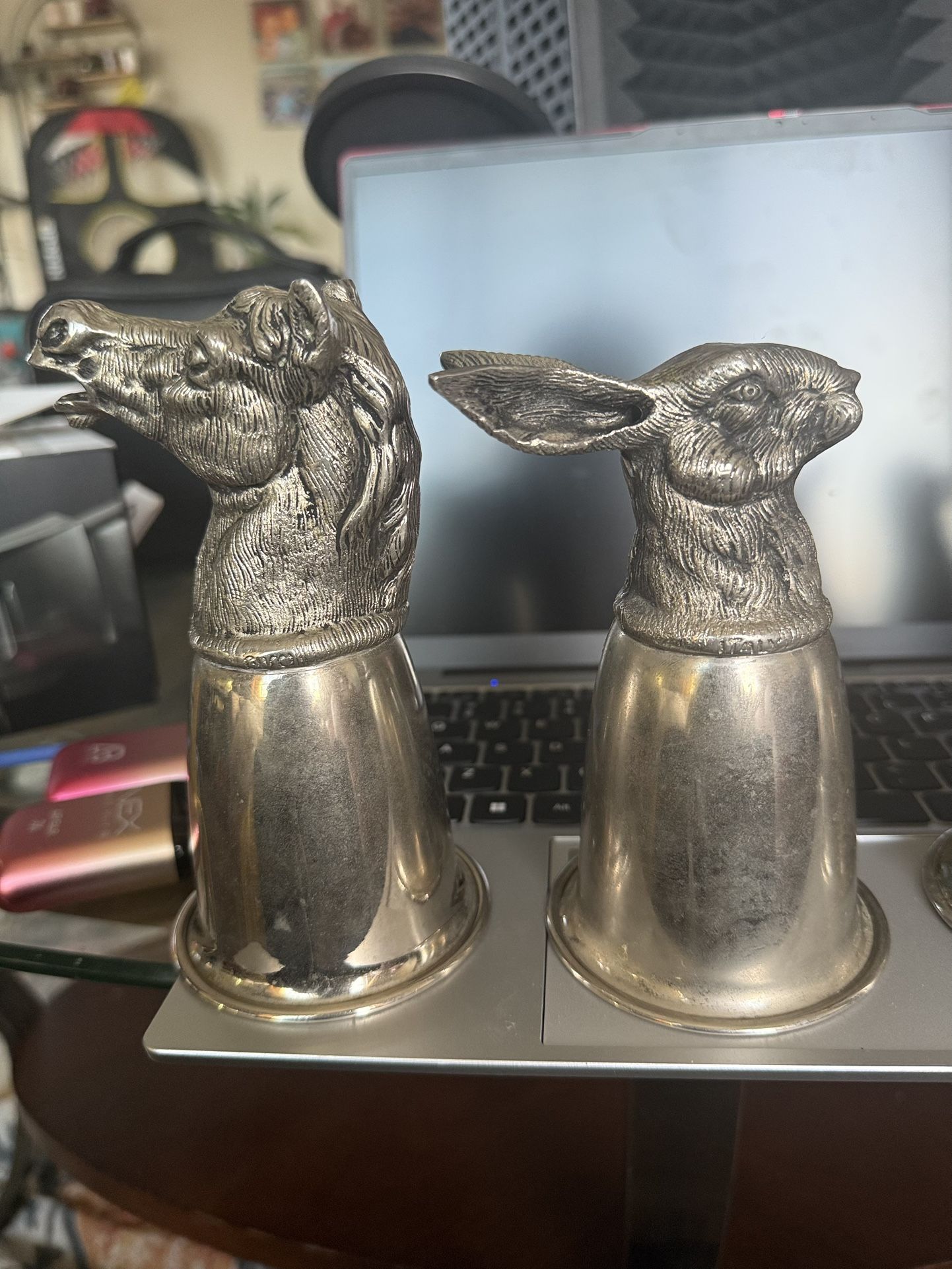 Gucci Silver Animal Head Cups Made In Italy