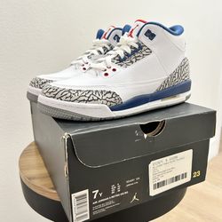 Size 7Y - Nike Jordan 3 Retro True Blue (2016) (GS)