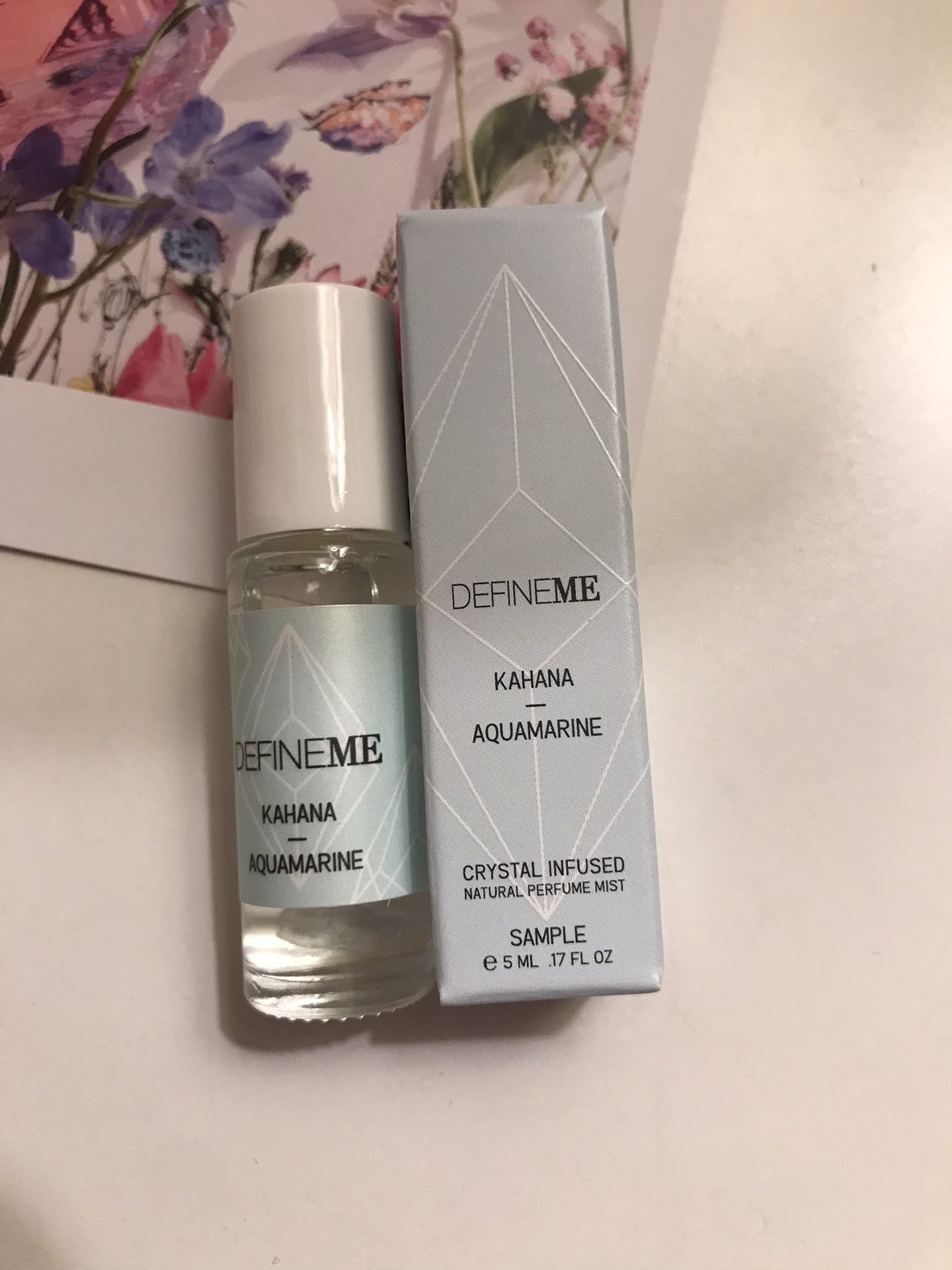 DefineMe Kahana Aquamarine Crystal Infused Natural Perfume Roller - .17 Oz - NIB