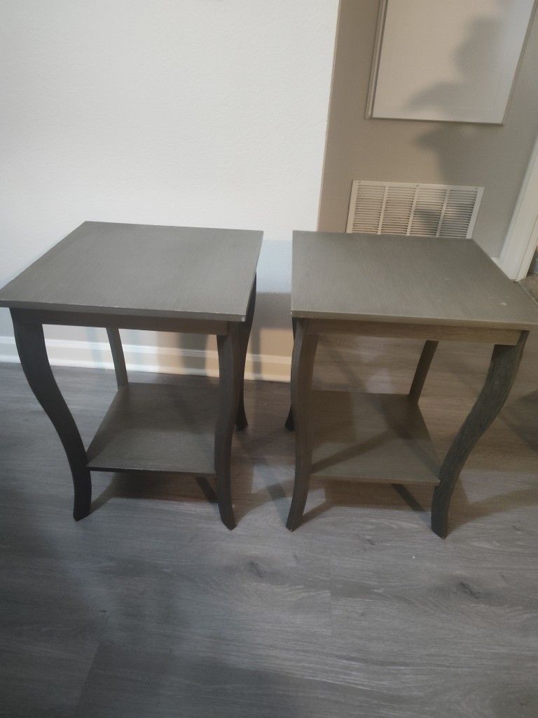 **FREE** Gray Wooden End Tables 
