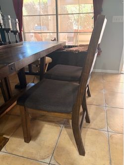 Wood dining table with 4 chairs