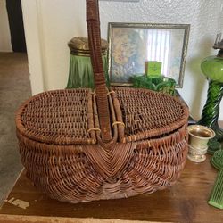 Antique Woven Wicker Basket 