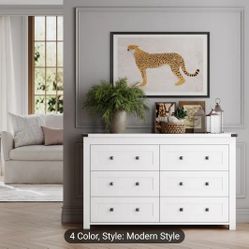 Brand New In Box White Dresser With 6 Drawers 