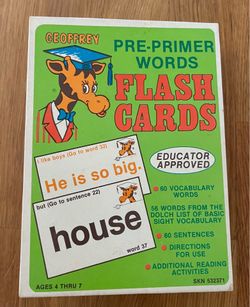 Geoffrey pre-primer flash cards