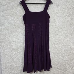 R&amp;M Richards Dress Medium Purple Babydoll Sparkle Y2K Whimsigoth Fairy Feminine 