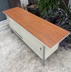 Vintage Mid Century Steelcase Credenza Cabinet