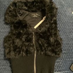 New Black Faux Fur Vest