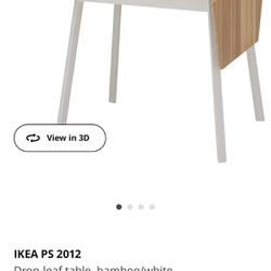 IKEA Drop-leaf table Bamboo And White. 