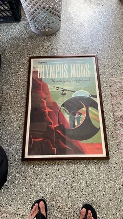 SpaceX Olympus Mons poster with frame