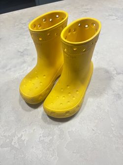 Yellow Crocs Rain Boots