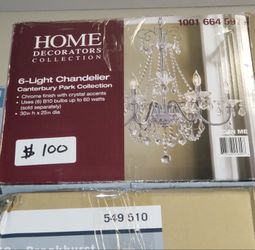 Home Decorators Collection 6-Light Chrome Crystal Chandelier