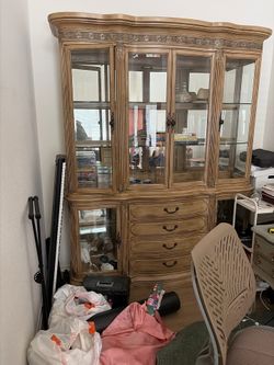 Traditional Oak China Cabinet