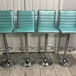 Set Of 4 Adeco Adjustable & Swivel Stools