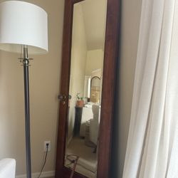 old wooden mirror door, for decoration 