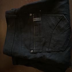 Asher Jones black pants size 32x30 and old navy white patterned dress shirt size adult small