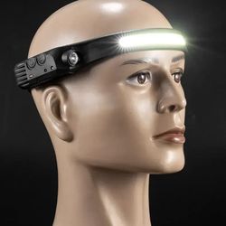 LED Headlamp Headlight With Built-in Battery Head Flashlight USB Rechargeable Work Light 