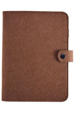 A5 Binder,Journal refillable Notebook Binder,6 Ring Personal Planner Binder Soft Wool Felt Notebook Cover with Filler Paper-POLATU（A5 9 x 6.69'' Brow