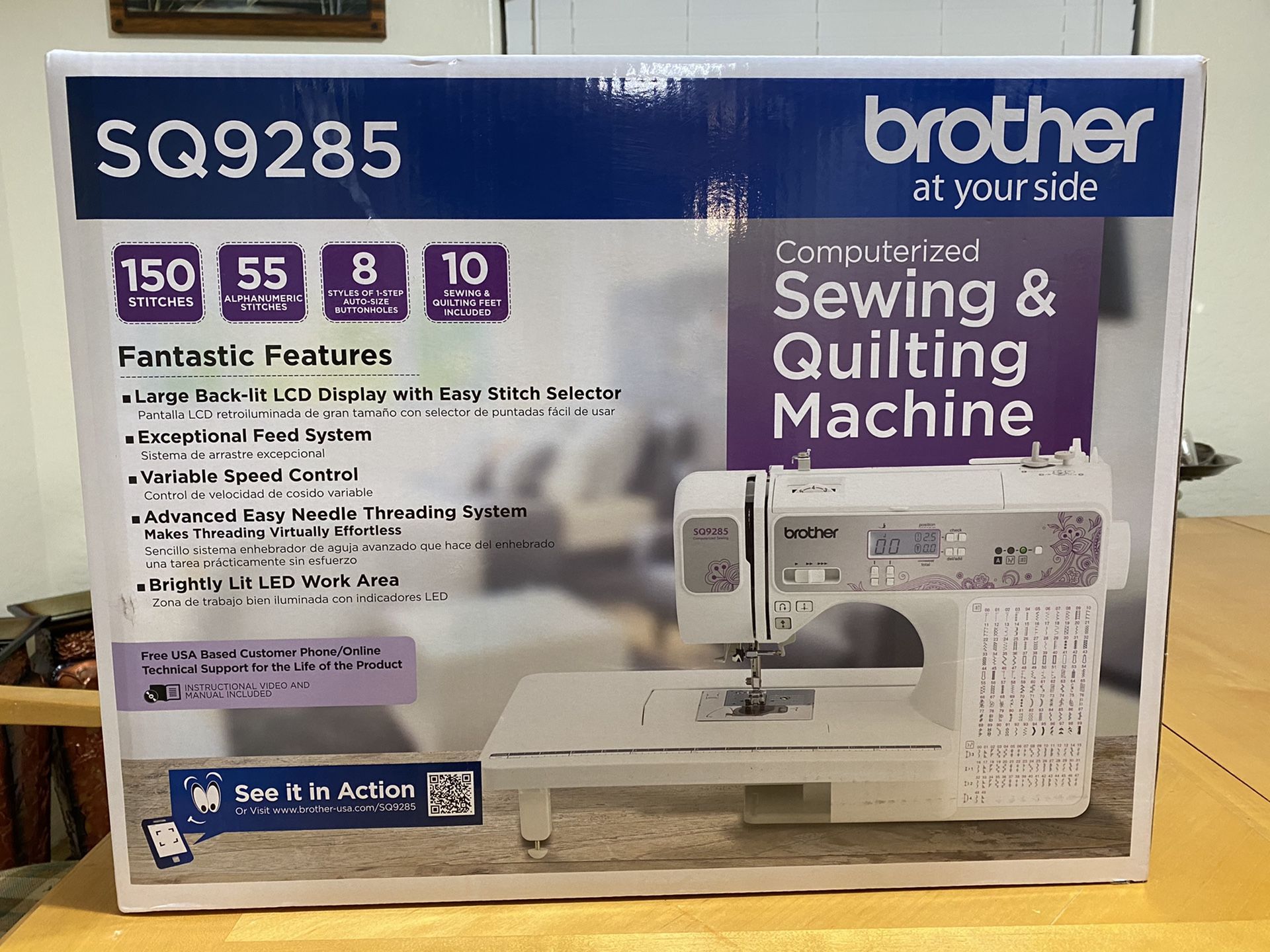 Brother SQ9285 Computerized Sewing and Quilting Machine with Wide Table