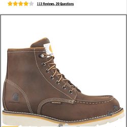 Carhartt Work Boots Steal Toe, Size 10M