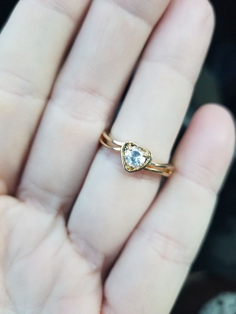 Gold plated heart ring